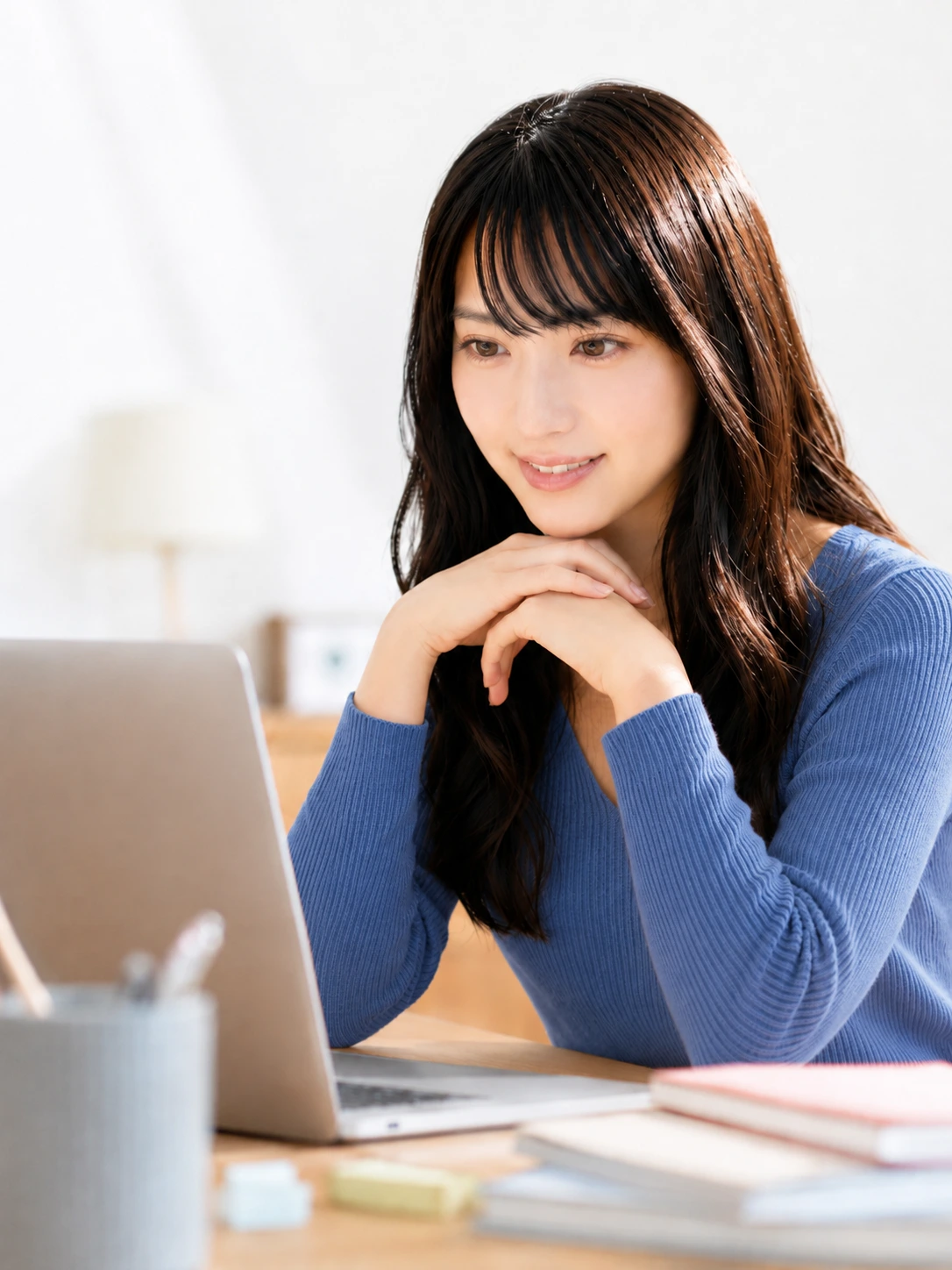 ノートパソコンで仕事をする女性